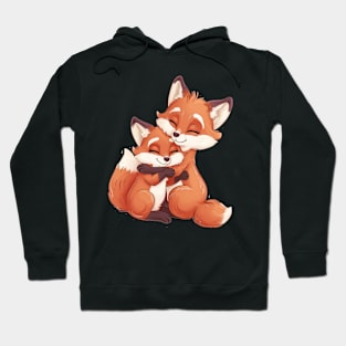 Cute Little Hugging Foxes Hoodie